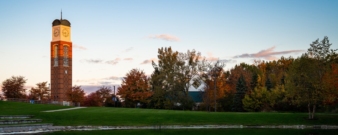 GVSU Clock Tower in Fall